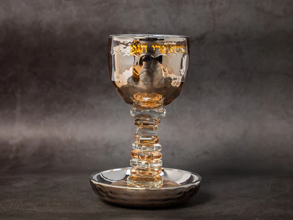 גביע קידוש קריסטל זהב מהודר